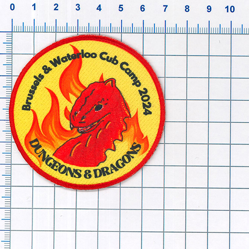 Proefdruk gesublimeerde geborduurde badges Cub Camp