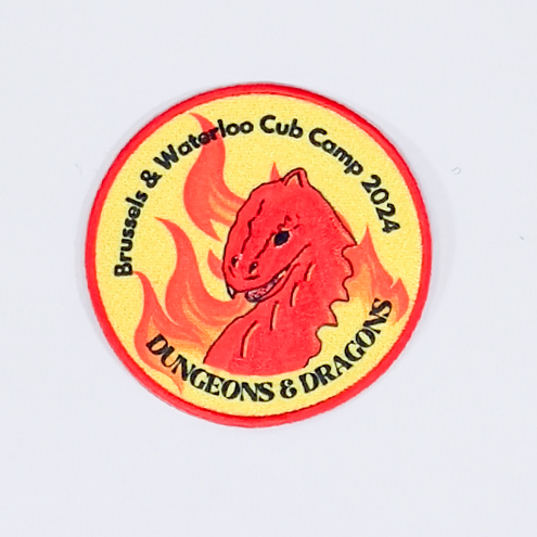 Gesublimeerde geborduurde badges Cub Camp