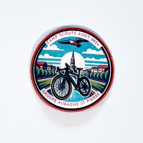 Geborduurde badges gesublimeerd fiets scoutskamp