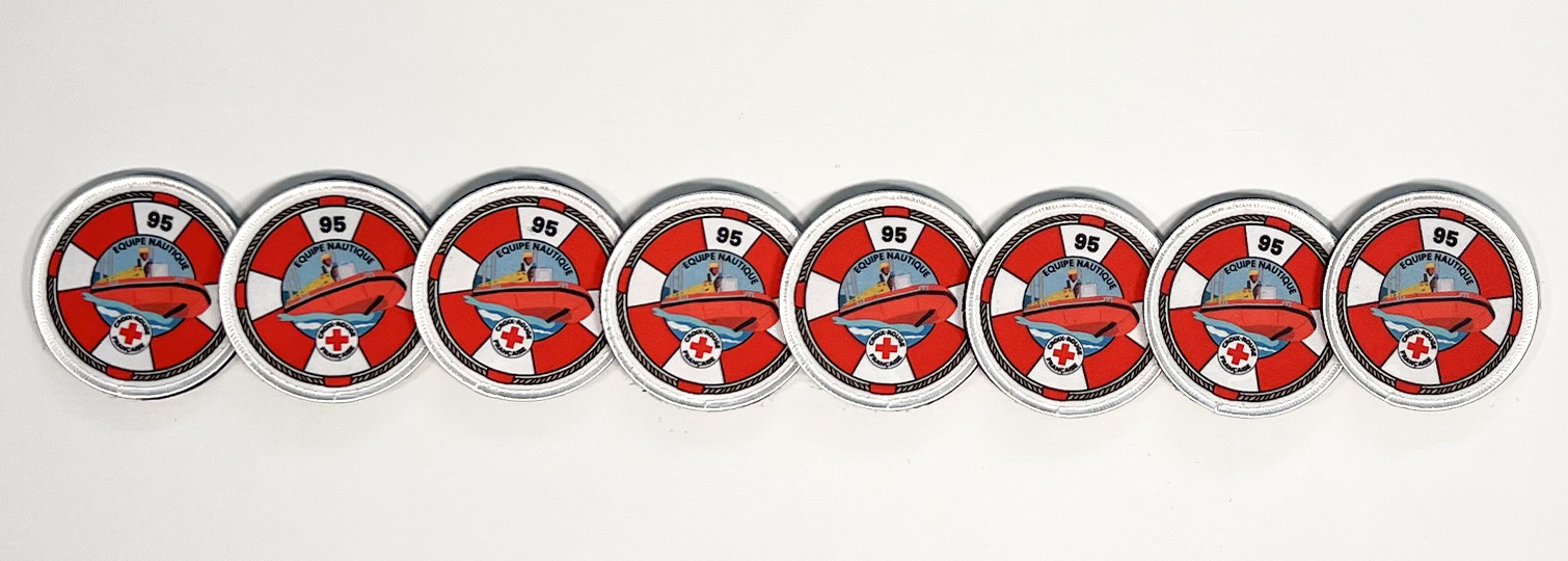 Combinatie van 100% gesublimeerde badges voor het rode kruis nautische team