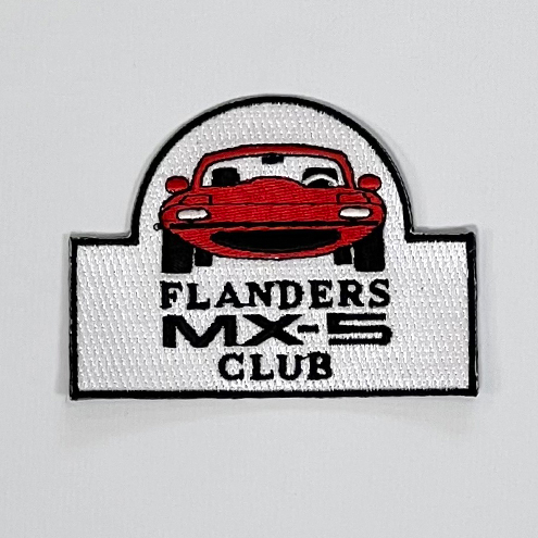 Patch te naaien op outfits van leden van de Vlaamse MX-5 club