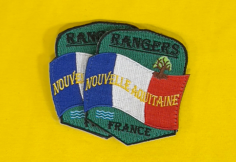 Geborduurde badges met Franse vlag voor een milieuvereniging