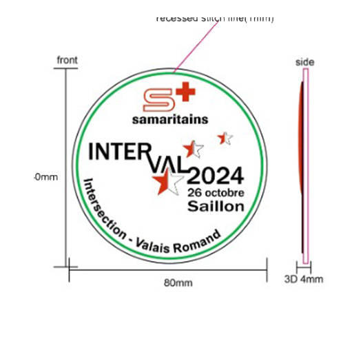 Goedkeuring voor 3D PVC-embleem Samaritains Interval 2024