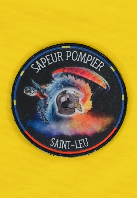 Gesublimeerde badges voor de Sapeurs Pompiers van Saint-Leu
